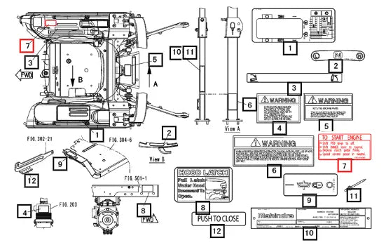 Mahindra Tractor Label,start H 19018736000 Mahindra Direct Parts