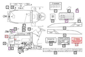 Mahindra Tractor Label,warrantry 19468737000 Mahindra Direct Parts