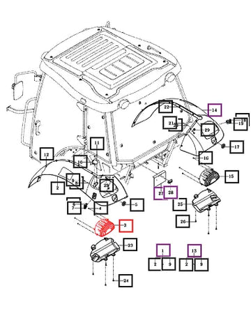 Mahindra Tractor Lamp Assy, Combi/Lh 18717812300 Mahindra Direct Parts