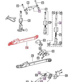 Mahindra Tractor Left Hand Adjustable 3 Point Lower Lift Arm 007207528C91 Mahindra