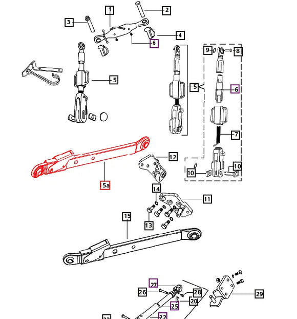 Mahindra Tractor Left Hand Adjustable 3 Point Lower Lift Arm 007207528C91 Mahindra