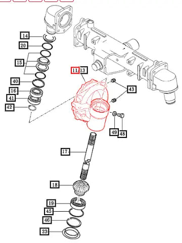 Mahindra Tractor Left Hand Final Drive Case 12414342000M Mahindra