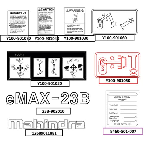 Mahindra Tractor Lever Decal Y100-901050 Mahindra Direct Parts