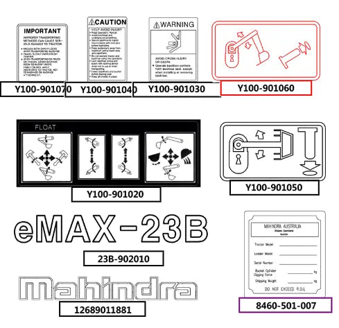 Mahindra Tractor Lever Decal Y100-901060 Mahindra Direct Parts