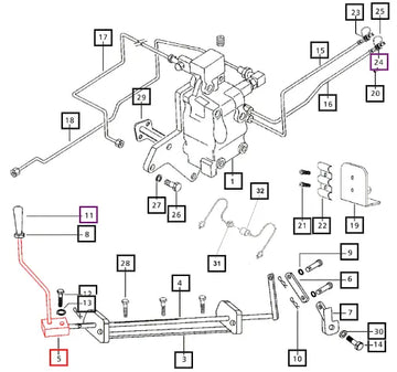 Mahindra Tractor Lever Inner Assembly 007201507C11 Mahindra Direct Parts