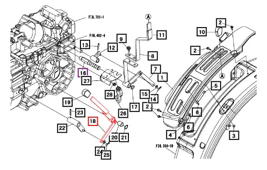 Mahindra Tractor Lever, 4wd 19487781AG0 Mahindra Direct Parts