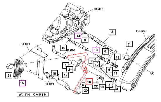 Mahindra Tractor Lever, 4wd 19487784AG0 Mahindra Direct Parts
