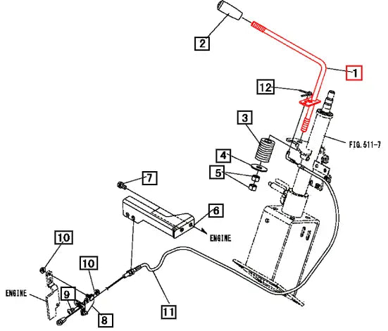 Mahindra Tractor Lever, Control 10440211AG1 Mahindra Direct Parts