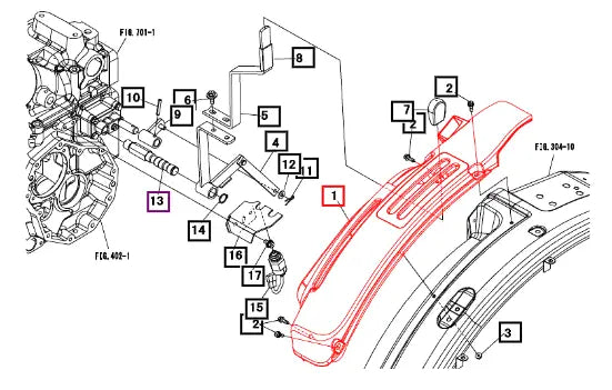Mahindra Tractor Lever, Guide Lh 19487712000 Mahindra Direct Parts