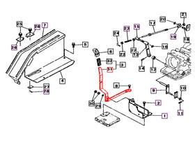 Mahindra Tractor Lift Control Lever 19642463AG0 Mahindra Direct Parts