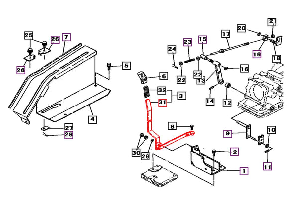 Mahindra Tractor Lift Control Lever 19642463AG0 Mahindra Direct Parts