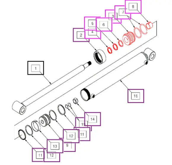 Mahindra Tractor Lift Cylinder Head Seal Kit IA603555 Mahindra Direct Parts