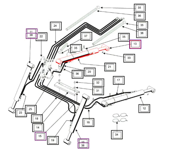 Mahindra Tractor Lift Cylinder RH Right KMW31602088 Mahindra