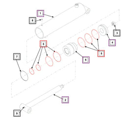Mahindra Tractor Lift Cylinder Seal Kit KMW05902010 Mahindra Direct Parts