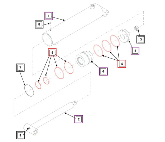 Mahindra Tractor Lift Cylinder Seal Kit KMW05902010 Mahindra Direct Parts