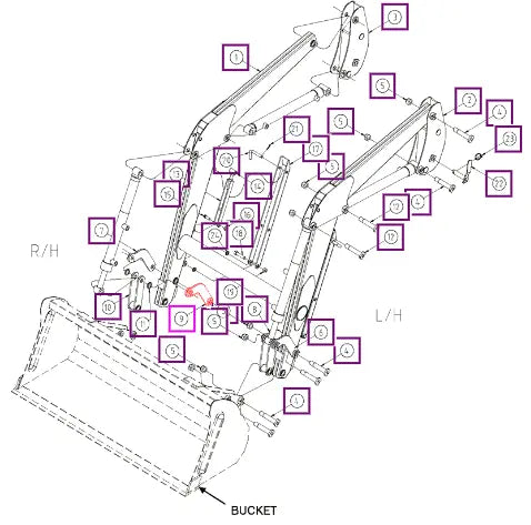 Mahindra Tractor Link W.A Bucket LTS1951340 Mahindra Direct Parts