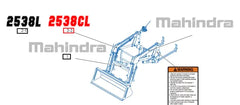 Mahindra Tractor Loader 2538CL Model Name Decal 85825000020