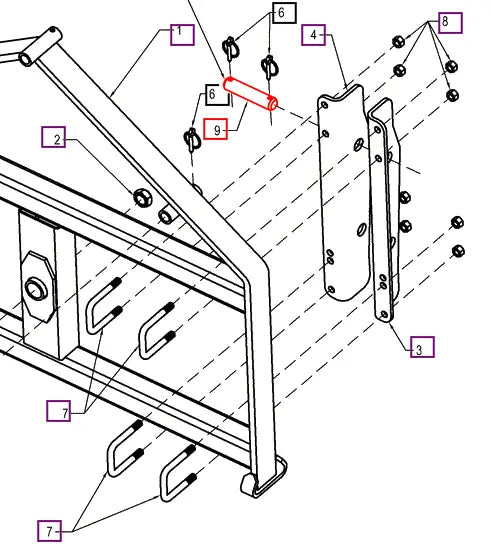 Mahindra Tractor Loader Angle Bracket Pin 1.25x6.75 BUH116535 Mahindra Direct Parts