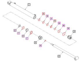 Mahindra Tractor Loader Bucket Cylinder Seal Kit ANS5530 Mahindra