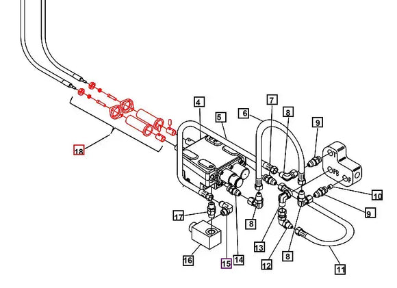 Mahindra Tractor Loader Cable Adapter Kit to Hydraulic Control Valve KMW14083013 Mahindra Direct Parts