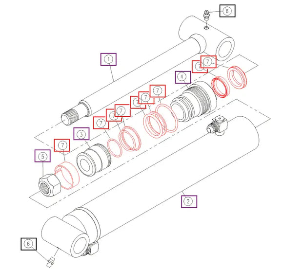 Mahindra Tractor Loader Cylinder Number (KMW31502083) Seal kit KMW05902033 Mahindra