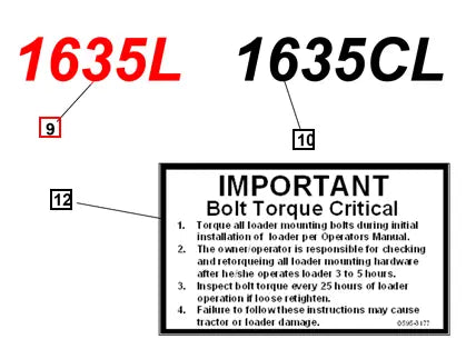 Mahindra Tractor Loader Decal 1635L KMW05953277 Mahindra Direct Parts