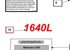 Mahindra Tractor Loader Decal 1640L KMW05953272 Mahindra Direct Parts