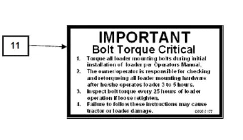 Mahindra Tractor Loader Decal - Important KMW05953177 Mahindra Direct Parts
