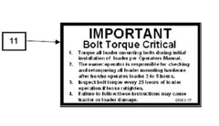 Mahindra Tractor Loader Decal - Important KMW05953177