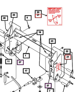 Mahindra Tractor Loader Decal Important RH KMW05953145 Mahindra Direct Parts
