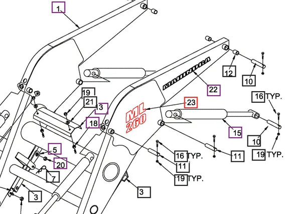 Mahindra Tractor Loader Decal - ML260 BUH814191 Mahindra Direct Parts
