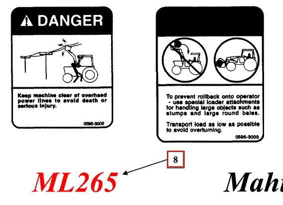 Mahindra Tractor Loader Decal - ML265 KMW05953047 Mahindra Direct Parts