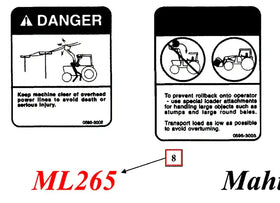 Mahindra Tractor Loader Decal - ML265 KMW05953047 Mahindra Direct Parts
