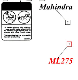 Mahindra Tractor Loader Decal - ML275 KMW05953048 Mahindra Direct Parts