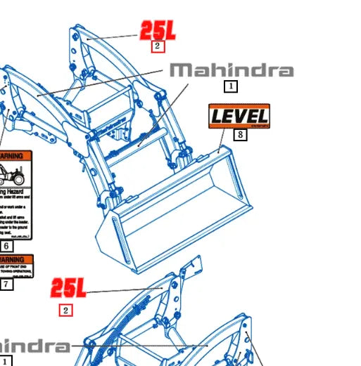Mahindra Tractor Loader Decal Model 25L 87515000021 Mahindra Direct Parts
