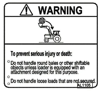 Mahindra Tractor Loader Decal - Warning Do Not Handle ANSAL1105 Mahindra Direct Parts
