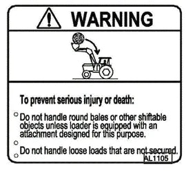 Mahindra Tractor Loader Decal - Warning Do Not Handle ANSAL1105 Mahindra Direct Parts