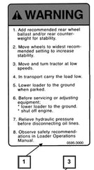 Mahindra Tractor Loader Decal - Warning KMW05953000
