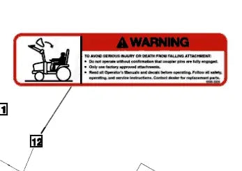 Mahindra Tractor Loader Decal - Warning KMW05953304 Mahindra Direct Parts