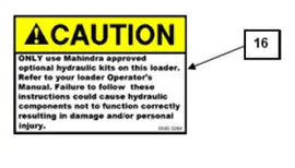 Mahindra Tractor Loader Decal – Caution KMW05953264 Mahindra Direct Parts