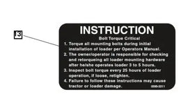 Mahindra Tractor Loader Decal – Instruction KMW05953311 Mahindra Direct Parts