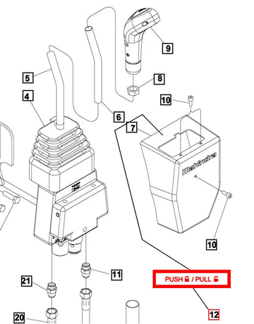 Mahindra Tractor Loader Decal – Joystick Lock KMW05953278 Mahindra Direct Parts