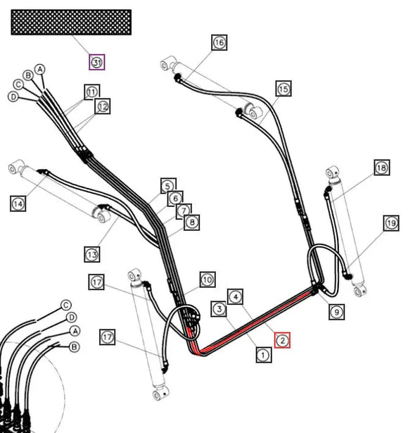 Mahindra Tractor Loader Hard Line ANS1530B071200 Mahindra