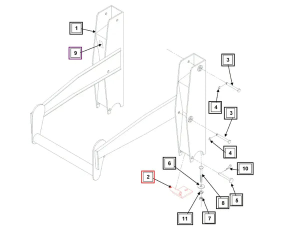Mahindra Tractor Loader Hinge Assembly KMW10011094 Mahindra