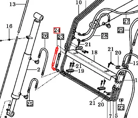Mahindra Tractor Loader Hose Assy, 290 90ø Hyd 84903009101 Mahindra Direct Parts