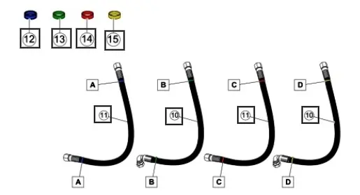 Mahindra Tractor Loader Hose Blue Sleeve 505030-FM Mahindra Direct Parts