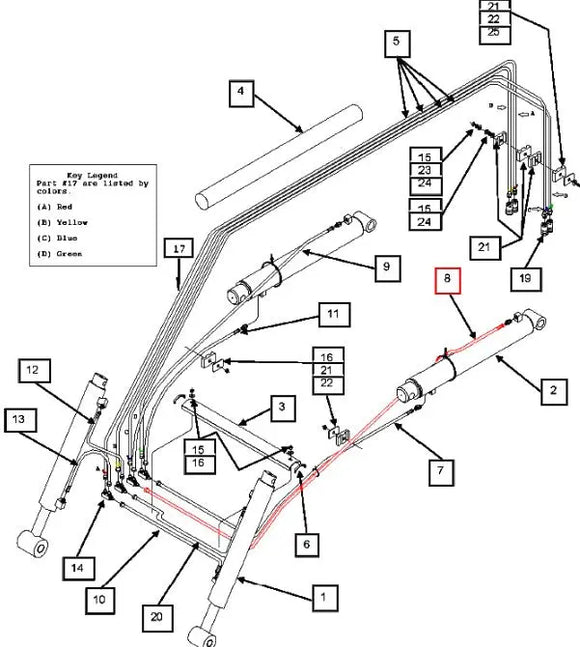 Mahindra Tractor Loader Hose KMW05821506506074 Mahindra Direct Parts