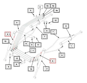 Mahindra Tractor Loader Hydraulic Hose 1/4" x 15" KMW05821506506015 Mahindra