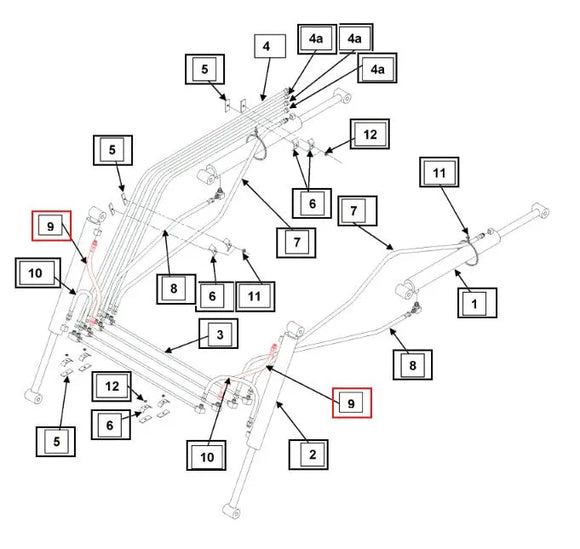 Mahindra Tractor Loader Hydraulic Hose 1/4" x 15" KMW05821506506015 Mahindra