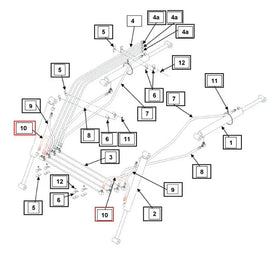 Mahindra Tractor Loader Hydraulic Hose 1/4" x 18" Mahindra